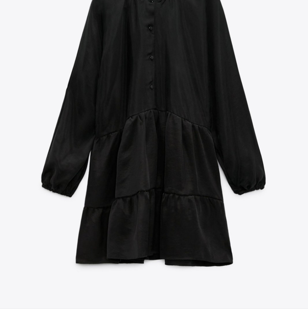 ZARA XXL black short tiered dress - Picture 4 of 5